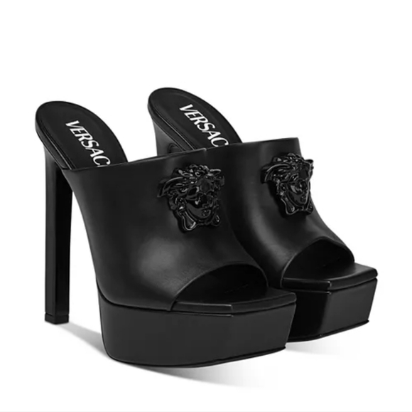 VERSACE Women's La Medusa Platform Mule Sandals Black EU 39 US 9 Org $1195